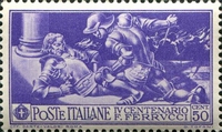 N°0260-1930-ITALIE-ASSASSINAT DE FERRUCCI-50C-VIOLET