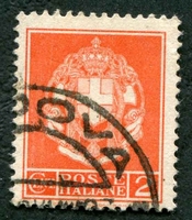 N°0272-1930-ITALIE-ARMOIRIES-2C-ROUGE ORANGE