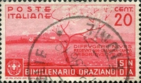 N°0379-1936-ITALIE-PRINTEMPS-20C-ROSE CARMINE