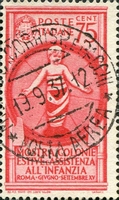 N°0391-1937-ITALIE-EXPO ROMAINE COLONIES VACANCES-75C