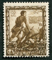 N°0419-1938-ITALIE-ROMULUS-10C-SEPIA