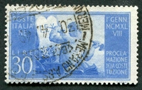 N°0517-1948-ITALIE-CISELAGE TEXTE CONSTITUTION-30L