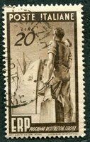 N°0541-1949-ITALIE-RECONSTRUCTION EUROPE-20L-SEPIA
