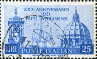 N°0780-1959-ITALIE-ACCORDS DE LATRAN-25L-BLEU