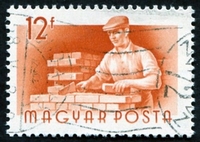 N°1160-1955-HONGRIE-METIERS-MACON-12FI