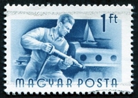 N°1168-1955-HONGRIE-METIERS-METALURGISTE-1FO