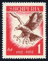 N°0601-1962-ALBANIE-RAPACE-AIGLE-1L