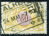 N°TR039-1902-BELGIQUE-80C-OLIVE ET BRUN