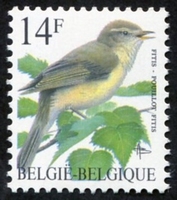 N°2623-1995-BELGIQUE-OISEAU-POUILLOT FITIS-14F