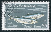 N°1744-1960-ROUMANIE-POISSON-ALOSES-55B