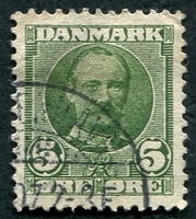 N°0055-1907-DANEMARK-ROI FREDERIC VIII-5-VERT