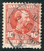 N°0043-1904-DANEMARK-ROI CHRISTIAN IX-10-ROUGE