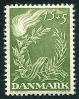 N°0308-1947-DANEMARK-2E ANNIVERS LIBERATION-15+5