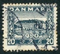 N°0124-1920-DANEMARK-CHATEAU DE SONDERBORG-20-GRIS BLEU