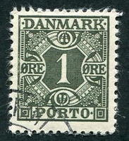 N°27-1934-DANEMARK-1 ORE-NOIR VERDATRE