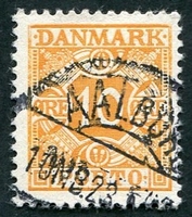 N°30-1934-DANEMARK-10 ORE-JAUNE ORANGE