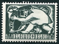 N°0659-1944-BELGIQUE-STE GERTRUDE ET CHEVALIER AUX CARTES