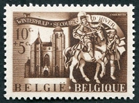 N°0631-1943-BELGIQUE-EGLISE ST LEONARD A LEAU-10C+5C