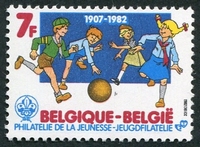 N°2065-1982-BELGIQUE-75 ANNIV SCOUTISME-7F
