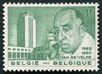 N°1270-1963-BELGIQUE-CELEBRITES-HENRI VAN DE VELDE-1F