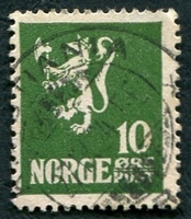 N°0097-1922-NORVEGE-LION-10-VERT FONCE