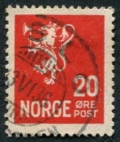 N°0115-1926-NORVEGE-LION-20-ROUGE