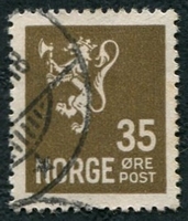 N°0119-1926-NORVEGE-LION-35-BRUN OLIVE