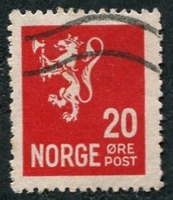 N°0115-1926-NORVEGE-LION-20-ROUGE