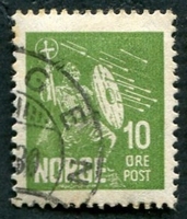 N°0147-1930-NORVEGE-SAINT OLAF-10-VERT JAUNE