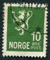 N°0097-1922-NORVEGE-LION-10-VERT FONCE