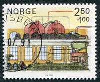 N°0909-1986-NORVEGE-SORTIE DES ROULEAUX DE PAPIER-2K50+1K