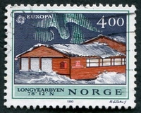 N°1006-1990-NORVEGE-BATIMENT POSTAL LONGYEARBYEN-4K