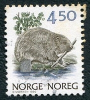 N°0998-1990-NORVEGE-RONGEUR CASTOR FIBER-4K50