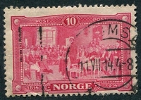N°0089-1914-NORVEGE-CENTENAIRE CONSTITUTION-10-ROSE