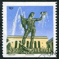 N°1755-1993-SUEDE-GOTEBORG-STATUE DE POSEIDON-3K50