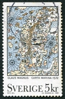 N°1637-1991-SUEDE-CARTE MARINE DE 1572-5K