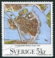 N°1641-1991-SUEDE-CARTE PLAN DE STOCKHOLM-5K