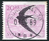 N°1480-1988-SUEDE-OISEAU-MARTINET-20K
