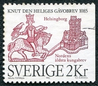 N°1323-1985-SUEDE-ROI KNUT ET PORT HELSINGBORG-2K