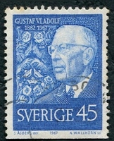 N°0578-1967-SUEDE-ROI GUSTAVE VI ADOLPHE-45O-BLEU