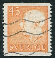 N°0471-1961-SUEDE-GUSTAVE VI ADOLPHE-45O-ORANGE