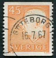 N°0471-1961-SUEDE-GUSTAVE VI ADOLPHE-45O-ORANGE