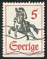 N°0574A-1967-SUEDE-MESSAGER A CHEVAL-5O