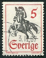 N°0574A-1967-SUEDE-MESSAGER A CHEVAL-5O