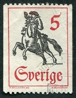 N°0574-1967-SUEDE-MESSAGER A CHEVAL-5O