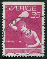 N°0561-1967-SUEDE-SPORT-CHAMP MONDE TENNIS DE TABLE-35O