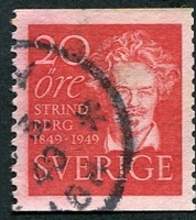 N°0347-1949-SUEDE-AUTEUR AUGUSTE STRINDBERG-20O-ROUGE