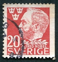 N°0326A-1947-SUEDE-ALFRED NOBEL-20O-ROUGE