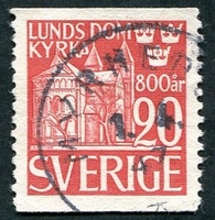 N°0320-1946-SUEDE-CATHEDRALE DE LUND-20O-ROUGE