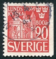 N°0320A-1946-SUEDE-CATHEDRALE DE LUND-20O-ROUGE